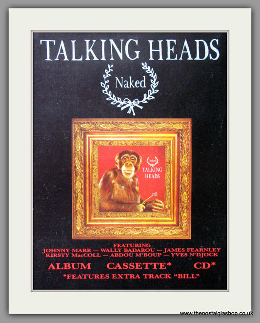 Talking Heads, Naked. 1988 Original Advert (ref AD53130)