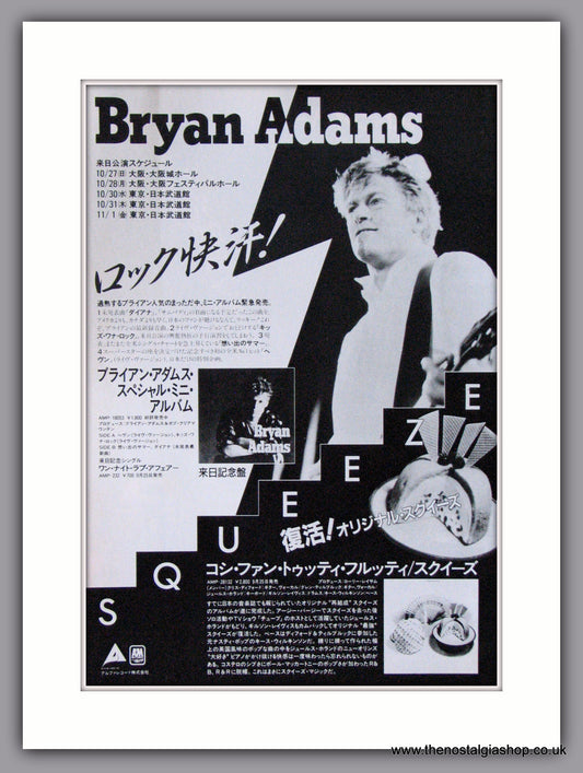 Bryan Adams & Squeeze. 1980's Rare Japanese Original Advert (ref AD51855)