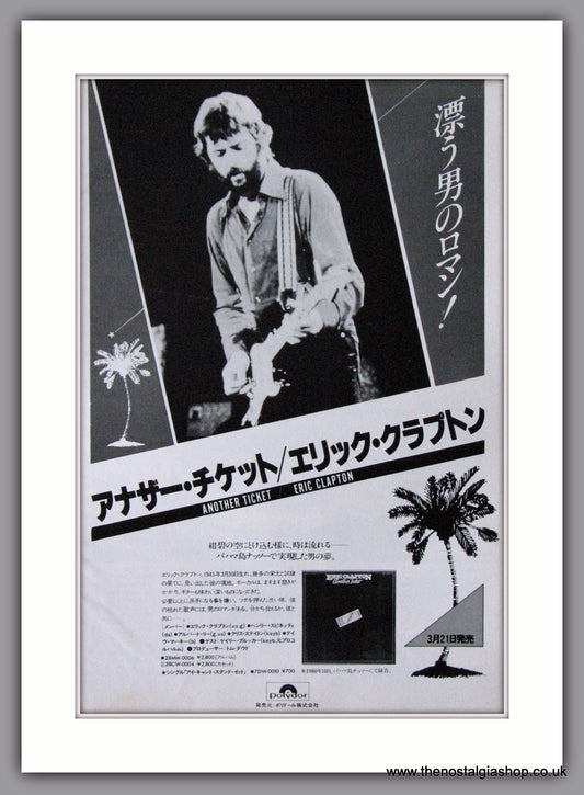 Eric Clapton, Another Ticket. 1981 Rare Japanese Original Advert (ref AD51857)