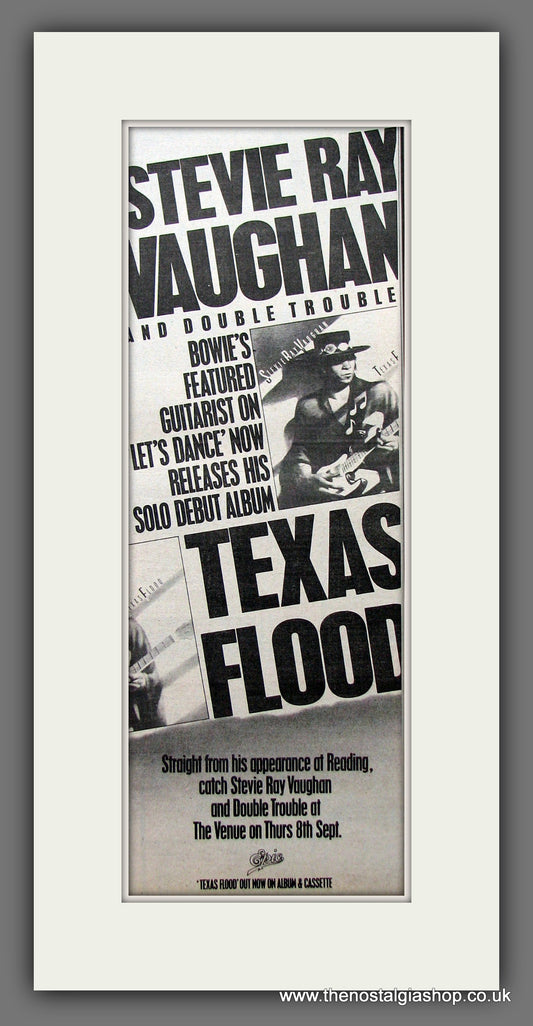 Stevie Ray Vaughan. Texas Flood. Original Advert 1983 (ref AD200195)