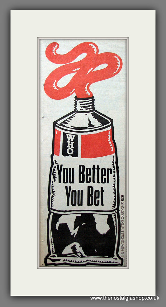 Who (The) You Better You Bet. Original Advert 1981 (ref AD200202)