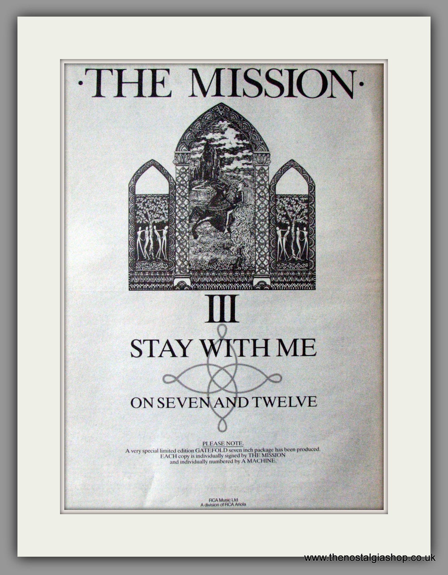 Mission (The) III Stay With Me. Original Vintage Advert 1986 (ref AD11310)