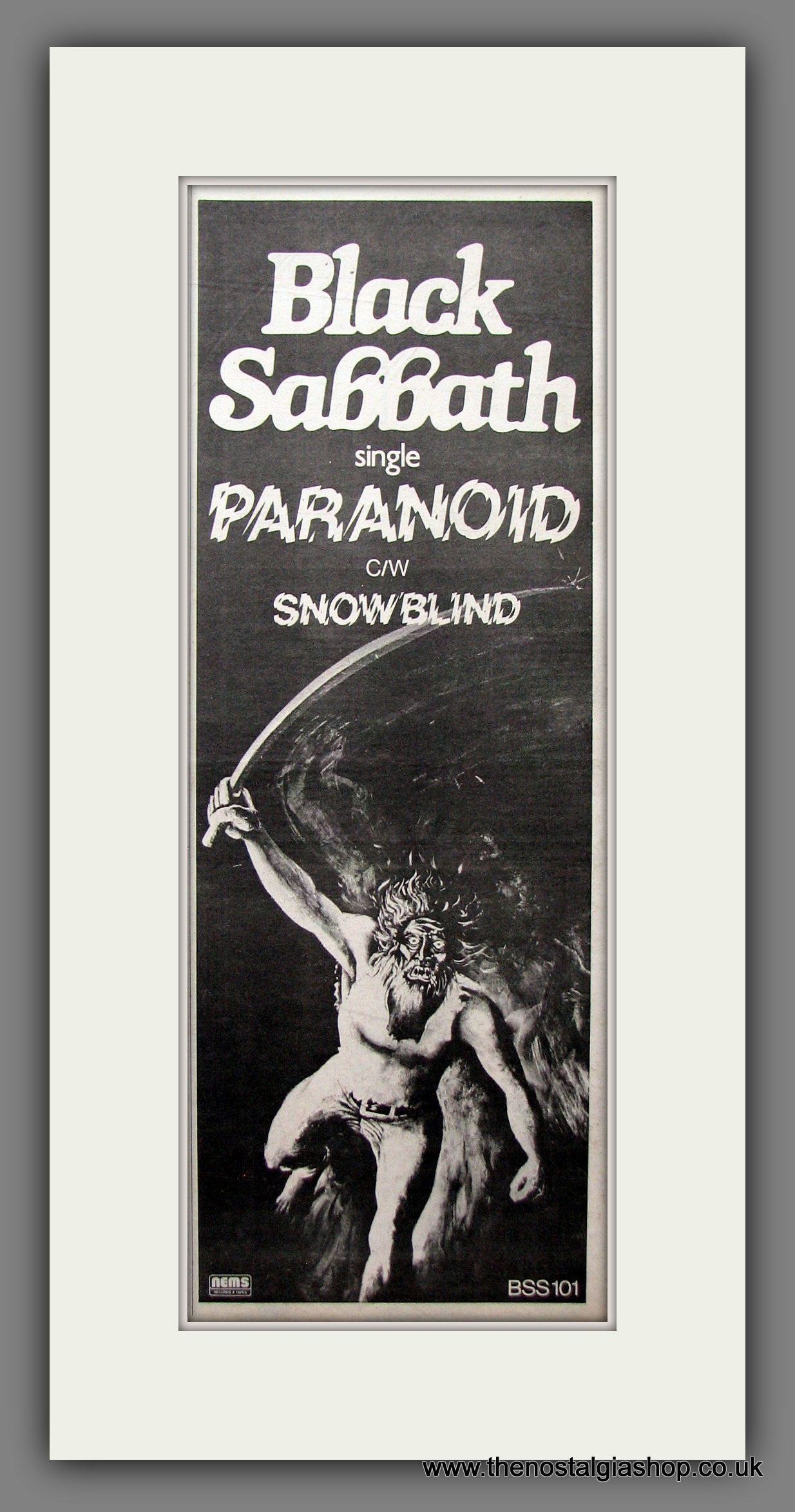 Black Sabbath. Paranoid. Original Advert 1980 (ref AD200208)