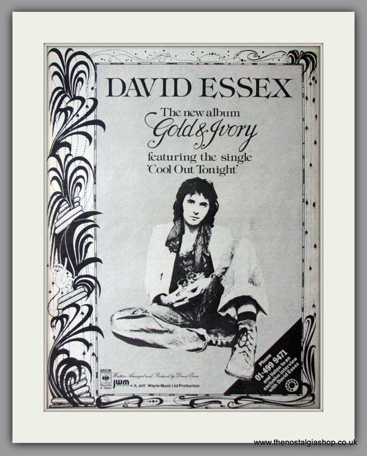 David Essex. Gold And Ivory. Vintage Advert 1977 (ref AD11354)