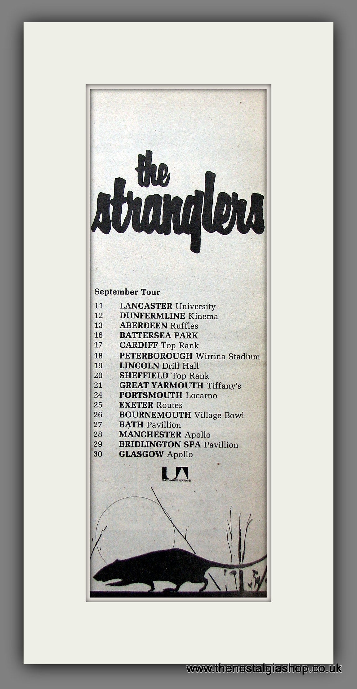 Stranglers. UK Tour. Original Advert 1978 (ref AD200223)