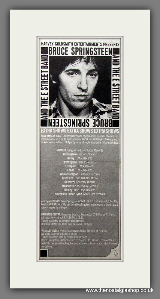 Bruce Springsteen. UK Tour. Original Advert 1981 (ref AD200229)