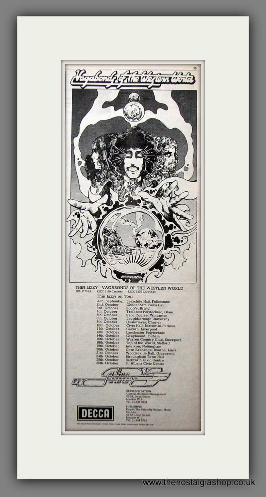 Thin Lizzy. Vagabonds Of The Western World. UK Tour. Original Advert 1973 (ref AD200236)