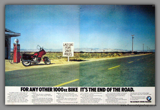 BMW R100RT Motorcycle. Vintage Advert 1982 (ref AD51527)