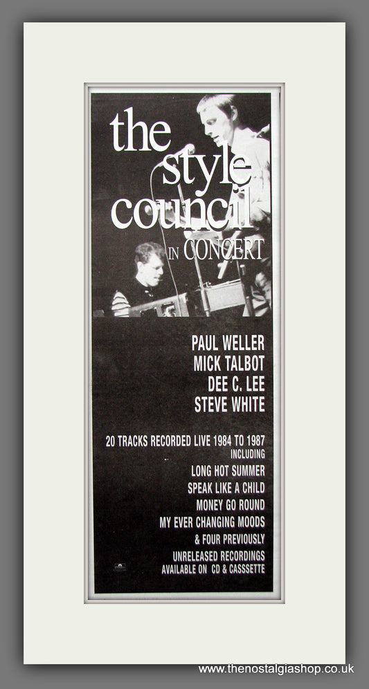 Style Council In Concert. Original Advert 1998 (ref AD200260)