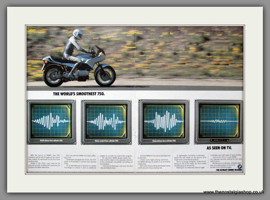 BMW 750cc Motorcycle. Vintage Advert 1985 (ref AD51523)