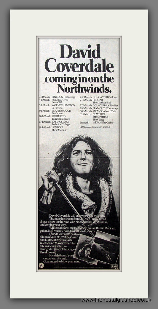 David Coverdale North Winds. Original Advert 1978 (ref AD200268)