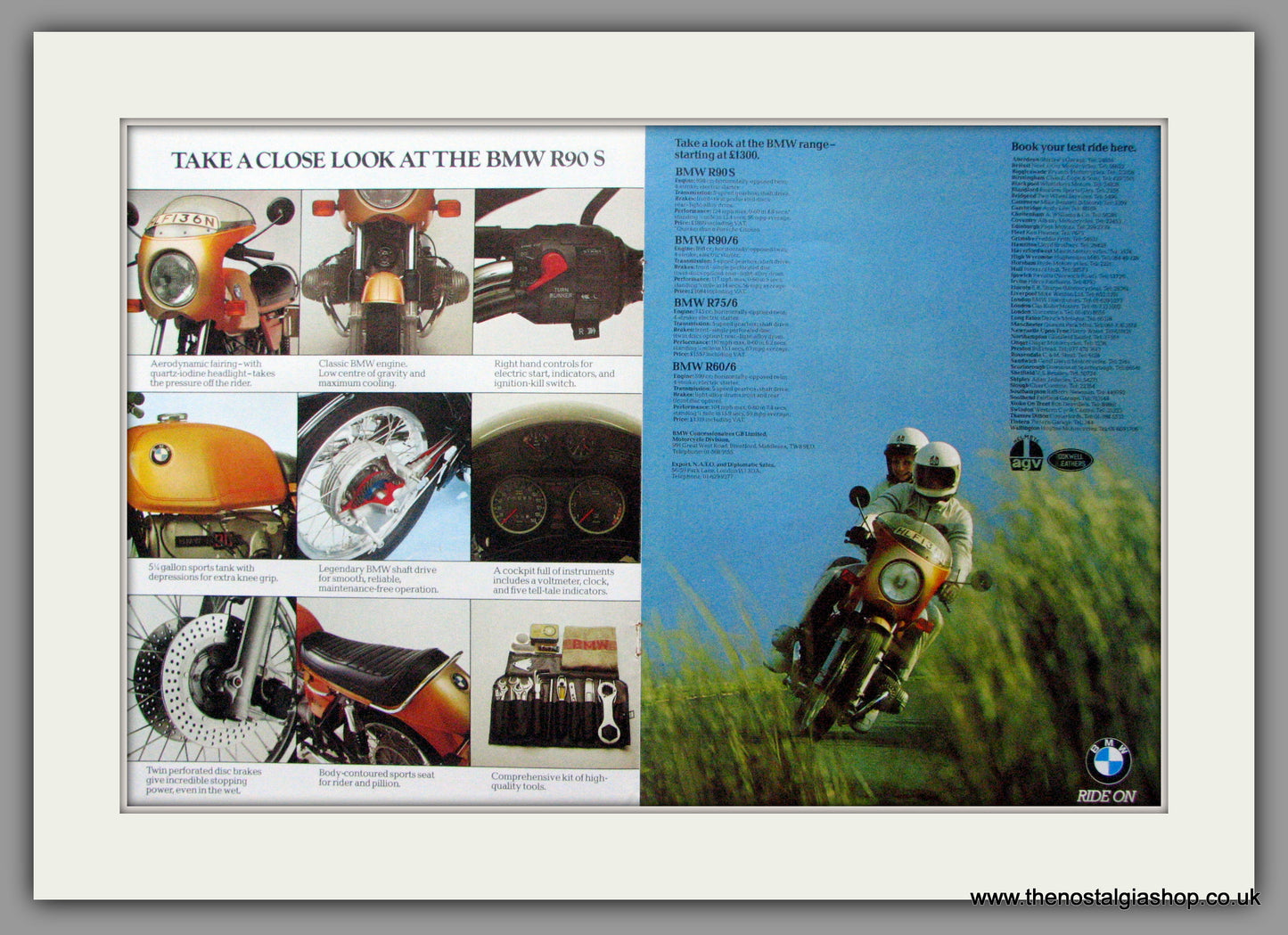 BMW R90S Motorcycle. Vintage Advert 1975 (ref AD51524)
