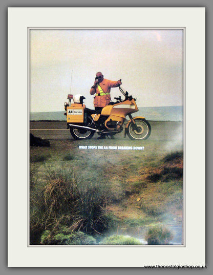 BMW R80 Motorcycles Used by the AA. Vintage Advert 1987 (ref AD51534)