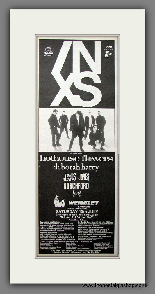 INXS Concert Wembley. Original Advert 1991 (ref AD200286)