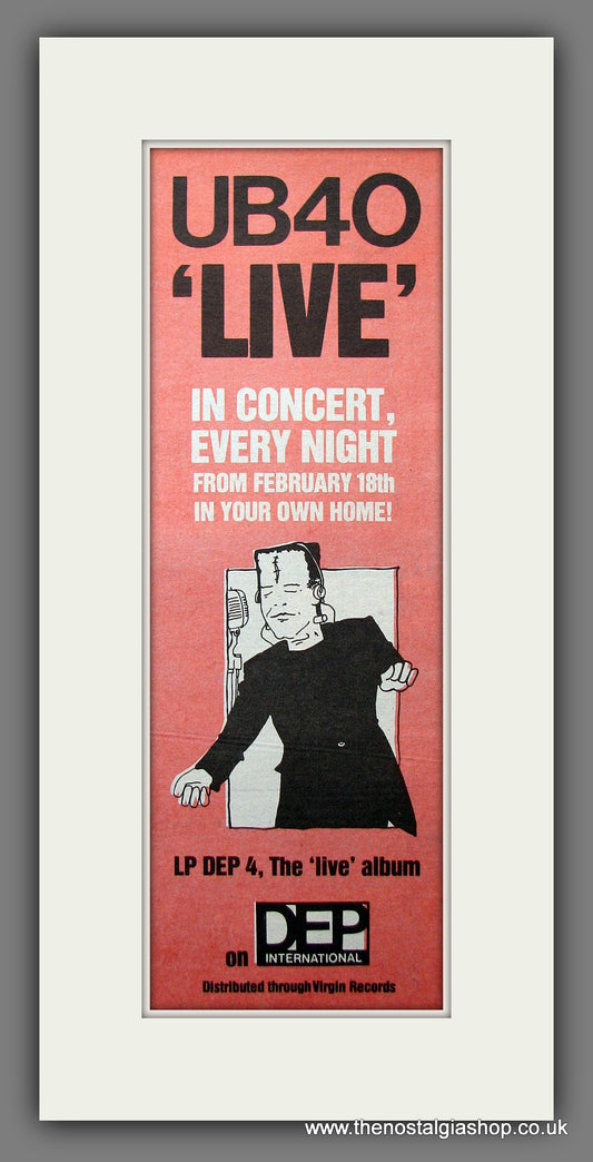 UB40 Live. Original Advert 1983 (ref AD200289)