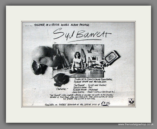 Syd Barrett. Original Vintage Advert 1974 (ref AD56345)