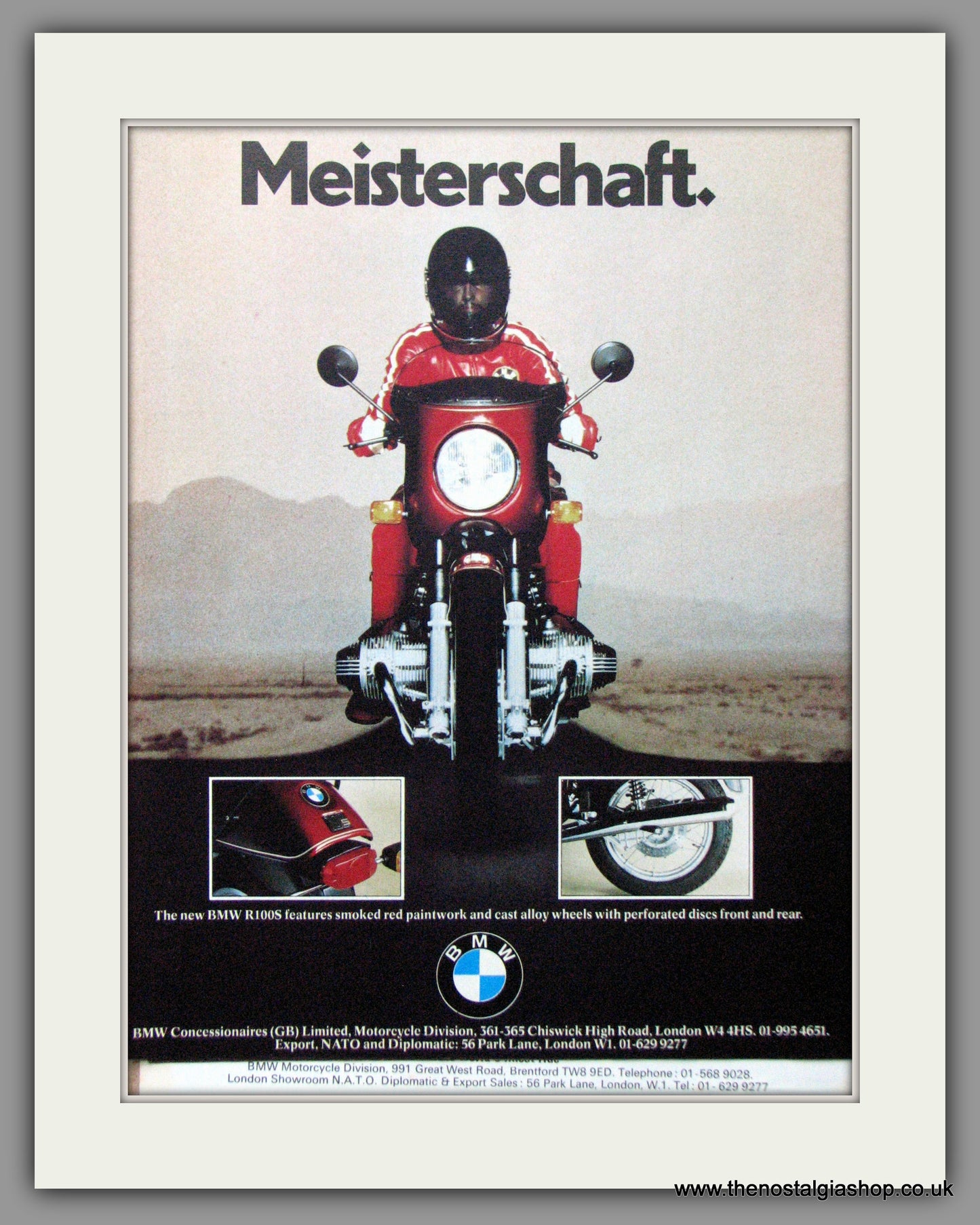 BMW Motorcycles. Meisterschaft. R100S 1978 Original Advert (ref AD51578)