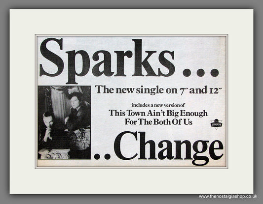 Sparks. This Town Ain't Big Enough. Original Vintage Advert 1985 (ref AD56350)