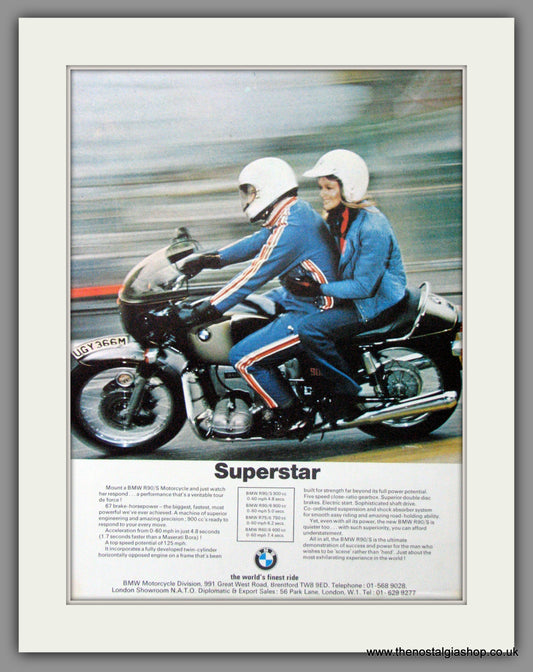 BMW R90/S Motorcycle. Original advert (ref AD1217)