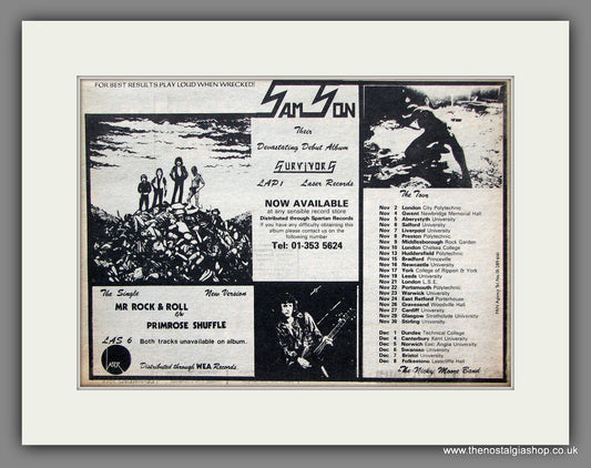 Samson. Debut Album and Tour. Original Vintage Advert 1979 (ref AD56353)