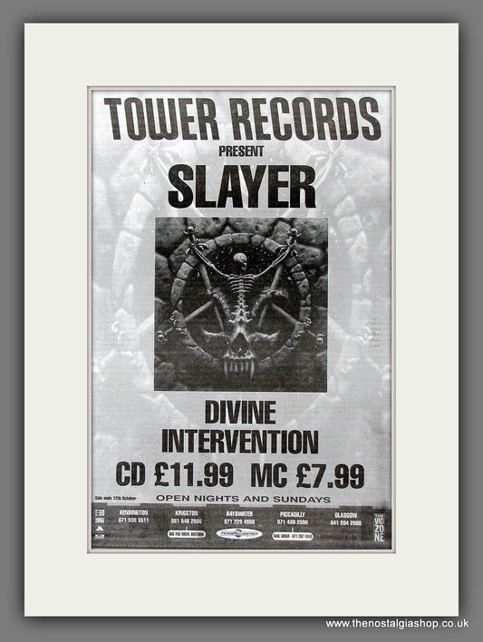 Slayer Divine Intervention. Original Vintage Advert 1994 (ref AD56369)