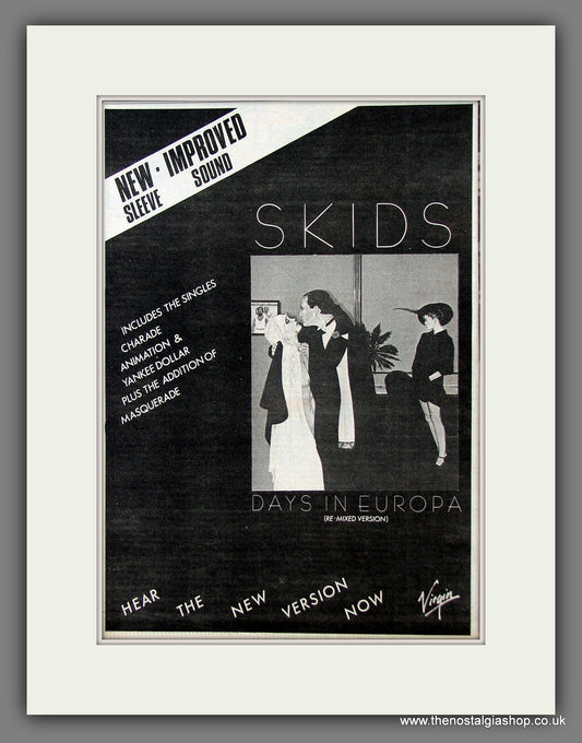 Skids Days In Europa. Original Vintage Advert 1980 (ref AD56386)