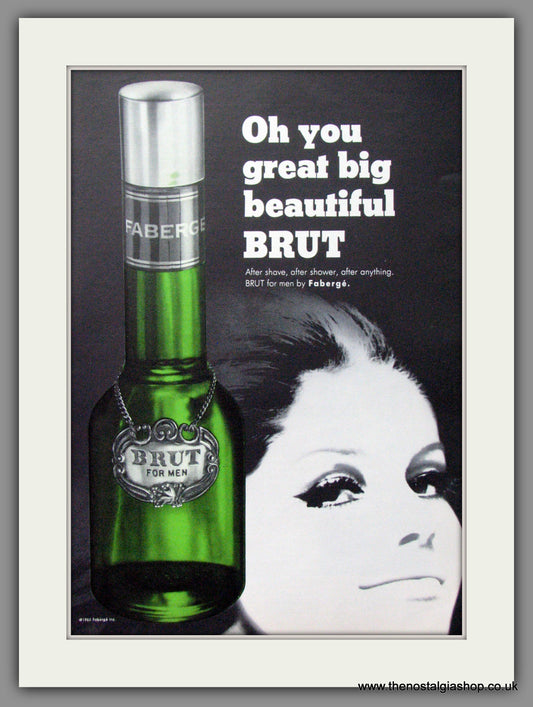 Brut After Shave by Faberge. 1965 Original American Advert (ref AD52624)