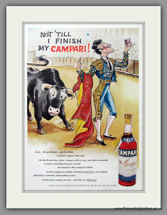 Campari. Bullfighter. Original Advert 1976 (ref AD51630)