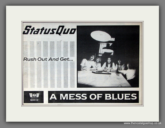 Status Quo A Mess Of Blues. Original Vintage Advert 1983 (ref AD56404)