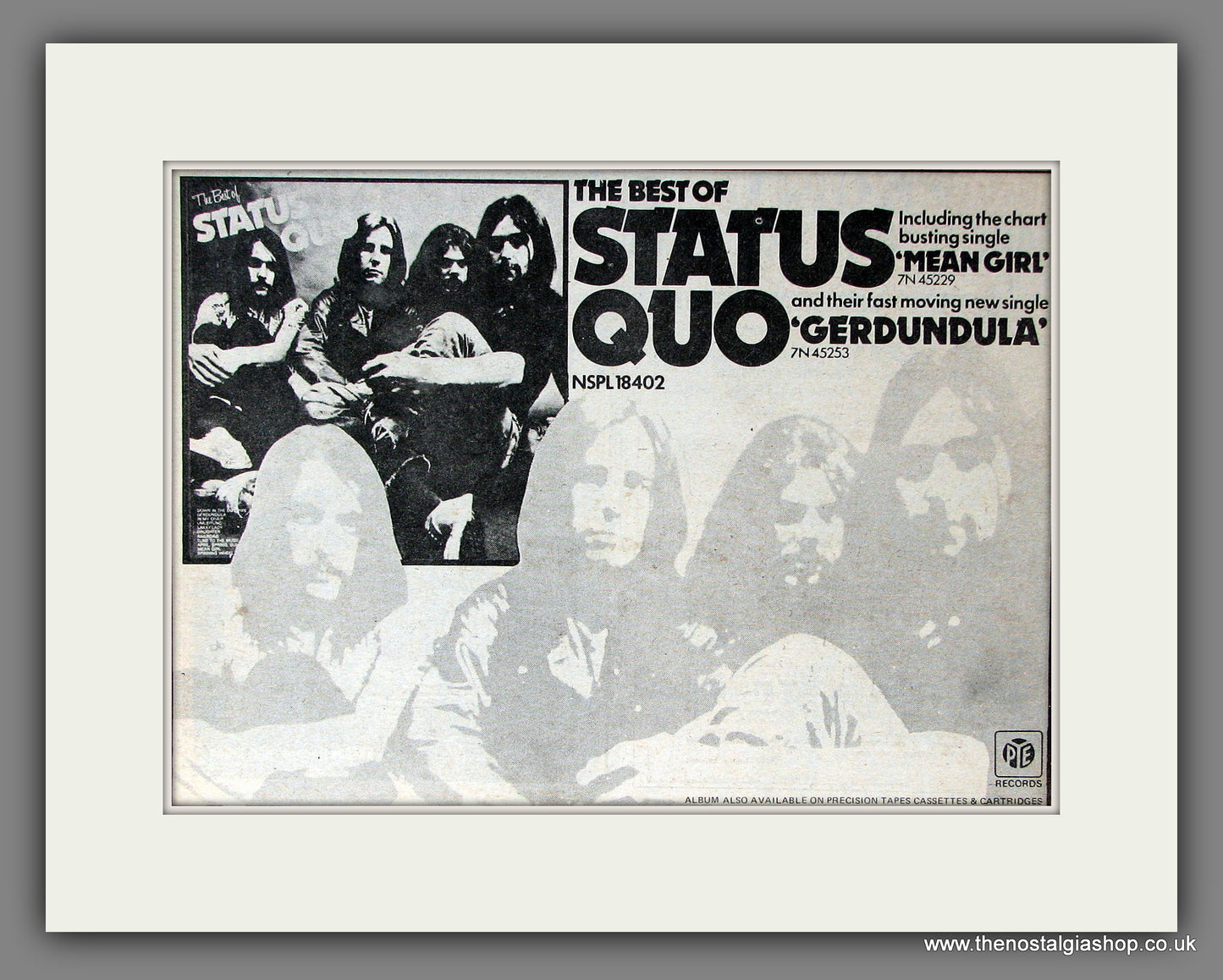 Status Quo The Best Of. Original Vintage Advert 1973 (ref AD56405)