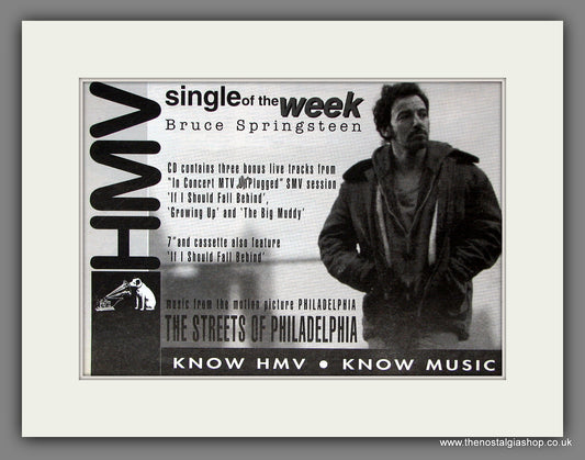 Bruce Springsteen The Streets Of Philadelphia. Original Vintage Advert 1994 (ref AD56414)