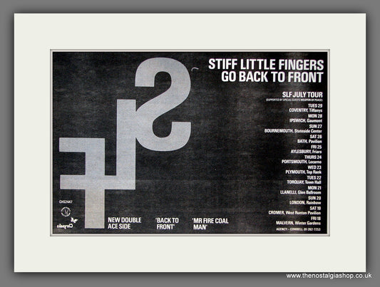 Stiff Little Fingers Go Back To Front. Original Vintage Advert 1980 (ref AD56416)