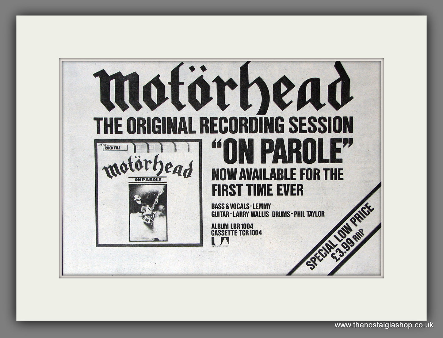 Motorhead On Parole. Original Vintage Advert 1979 (ref AD56425)