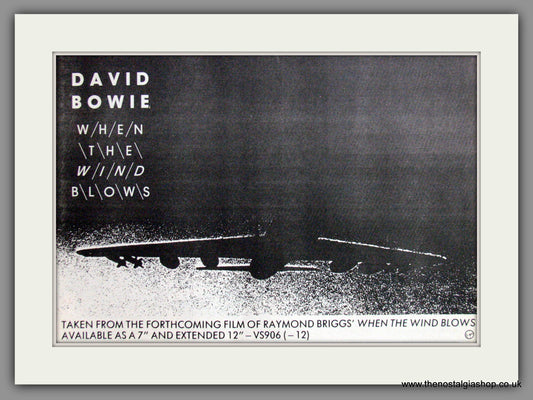 David Bowie. When The Wind Blows. 1986 Original Advert (ref AD51730)