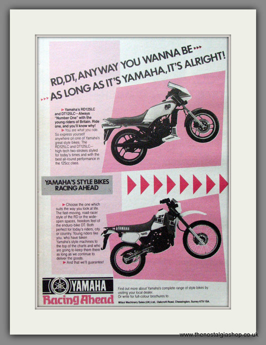 Yamaha DT125LC & RD125LC Style bikes. Original advert (ref AD1223)