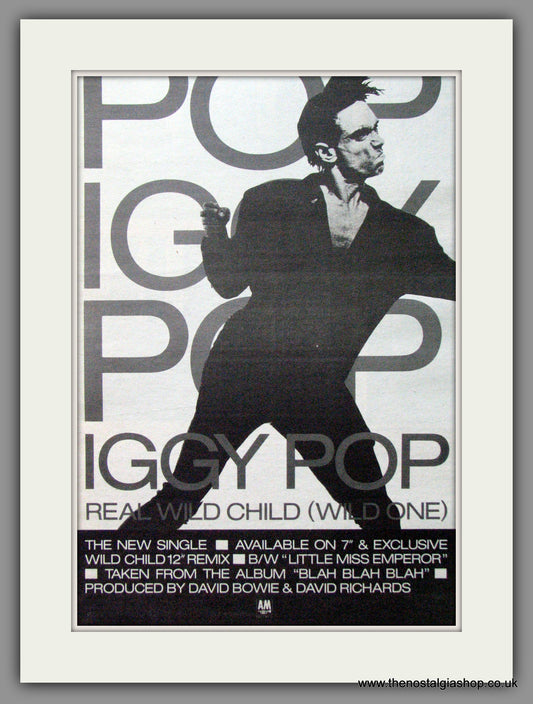 Iggy Pop. Real Wild Child. 1986 Original Advert (ref AD51722)