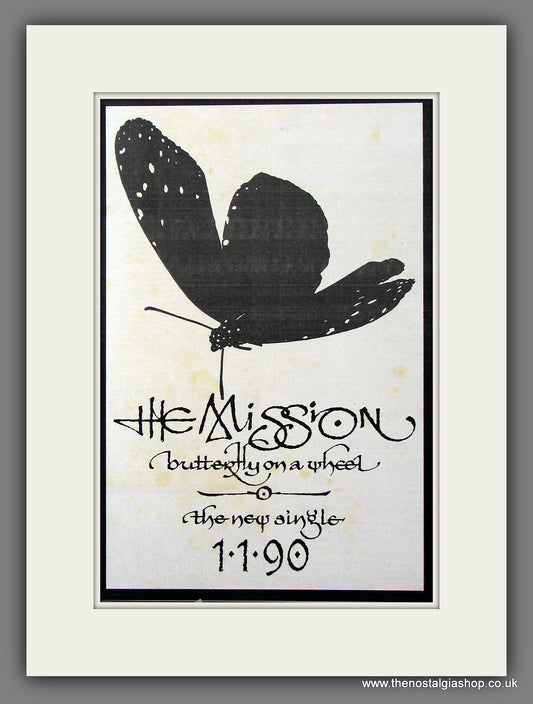 Mission (The) Butterfly On A Wheel. Original Vintage Advert 1990 (ref AD56432)