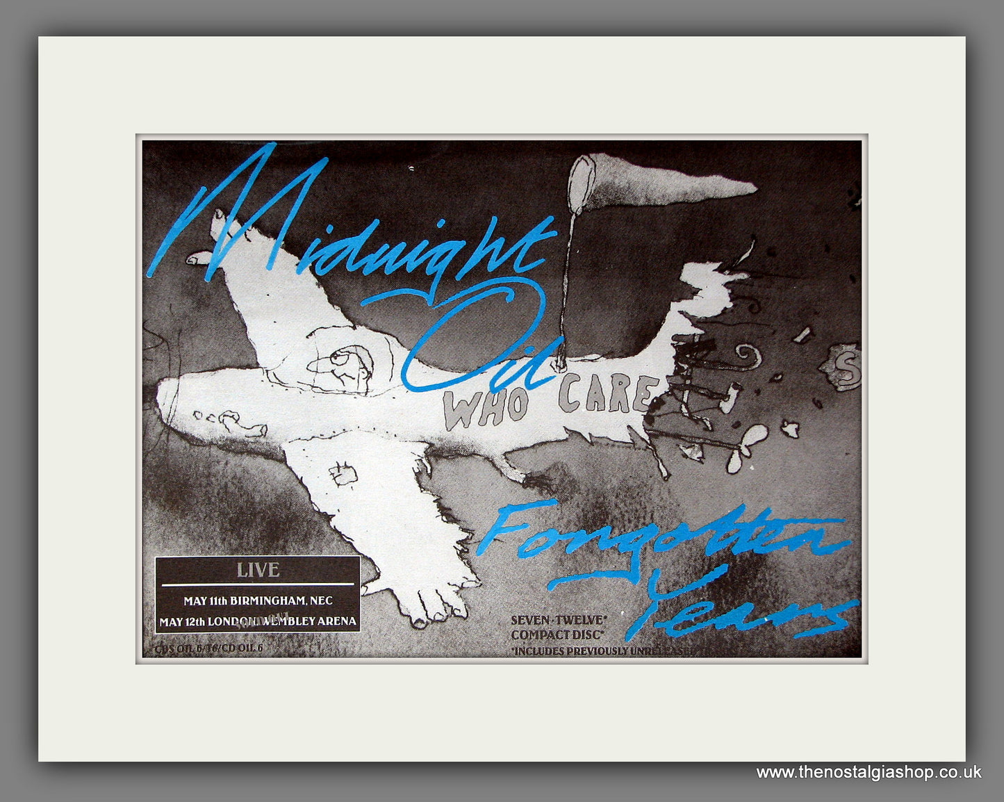 Midnight Oil Forgotten Years. Original Vintage Advert 1990 (ref AD56437)