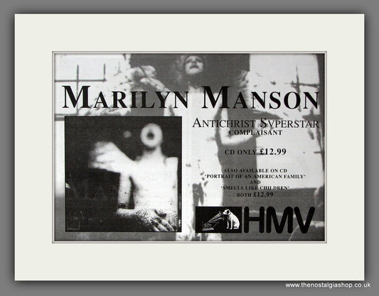 Marilyn Manson Antichrist Svperstar Complaisant. Original Vintage Advert 1997 (ref AD56449)