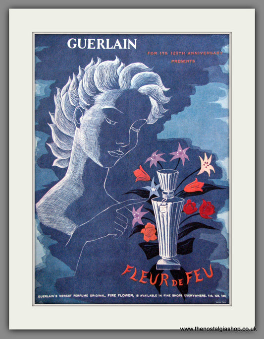 Guerlain. Fleue De Feu. Paris. Perfume. Original Advert 1949 (ref AD51680)