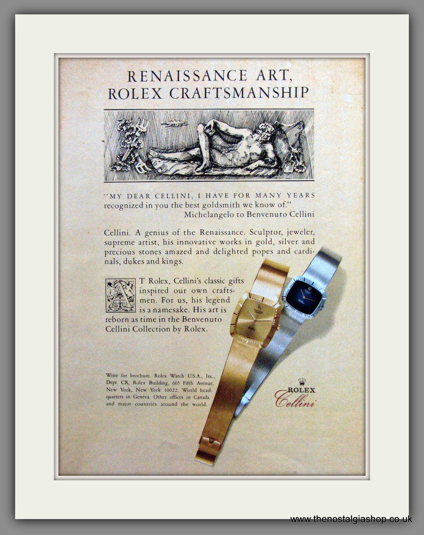 Rolex, Renaissance Art. Ladies Watches. Original Advert 1981 (ref AD51709)