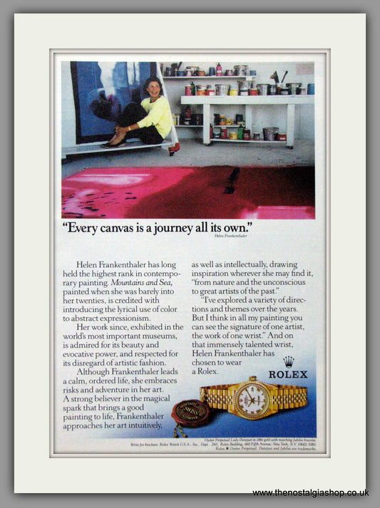 Rolex Lady Datejust worn by Helen Frankenthaler, Artist. Original Advert 1994 (ref AD51851)