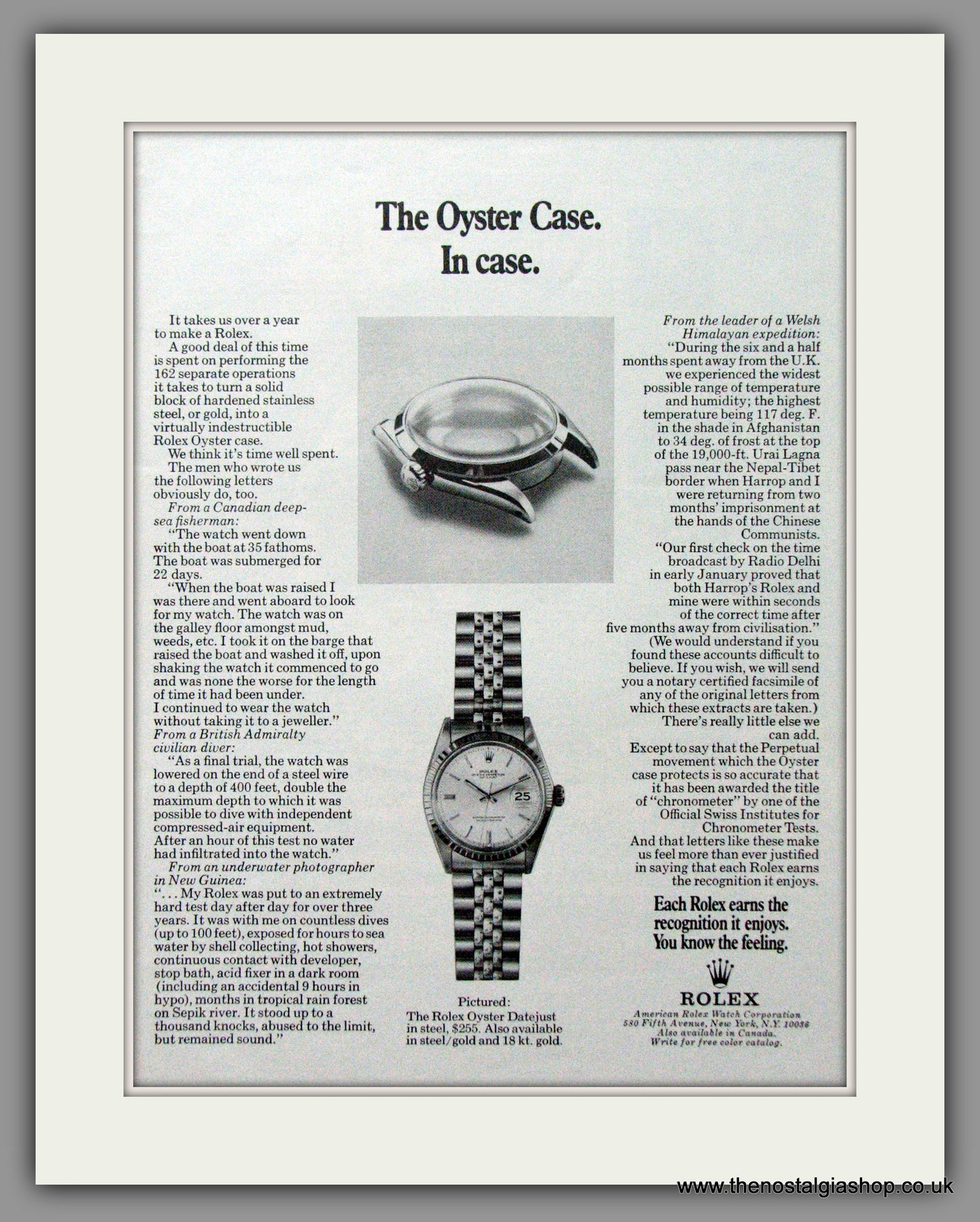 Rolex Oyster Case, In Case.. Original Advert 1971 (ref AD51833)