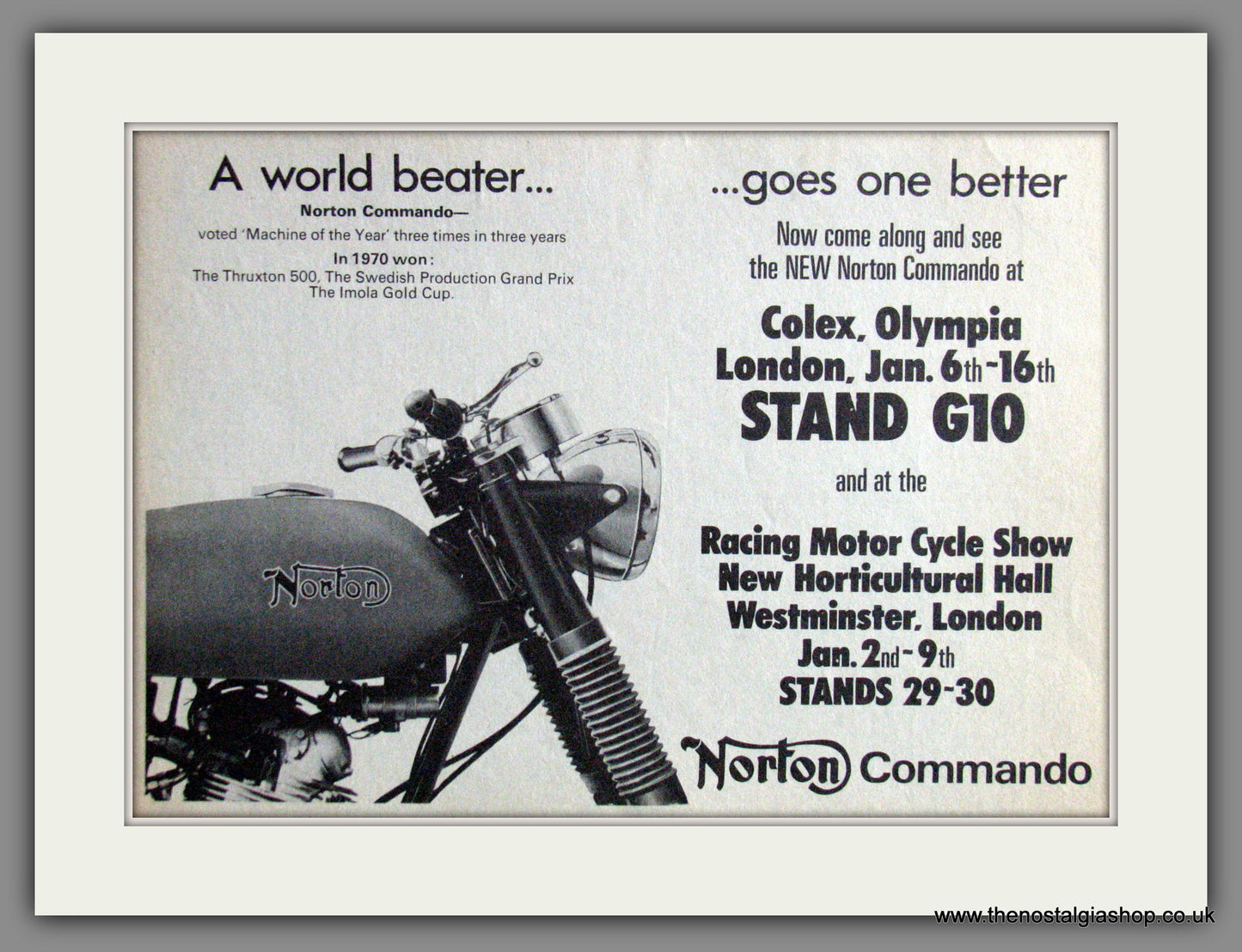 Norton Commando. Original Advert 1971  (ref AD51956)