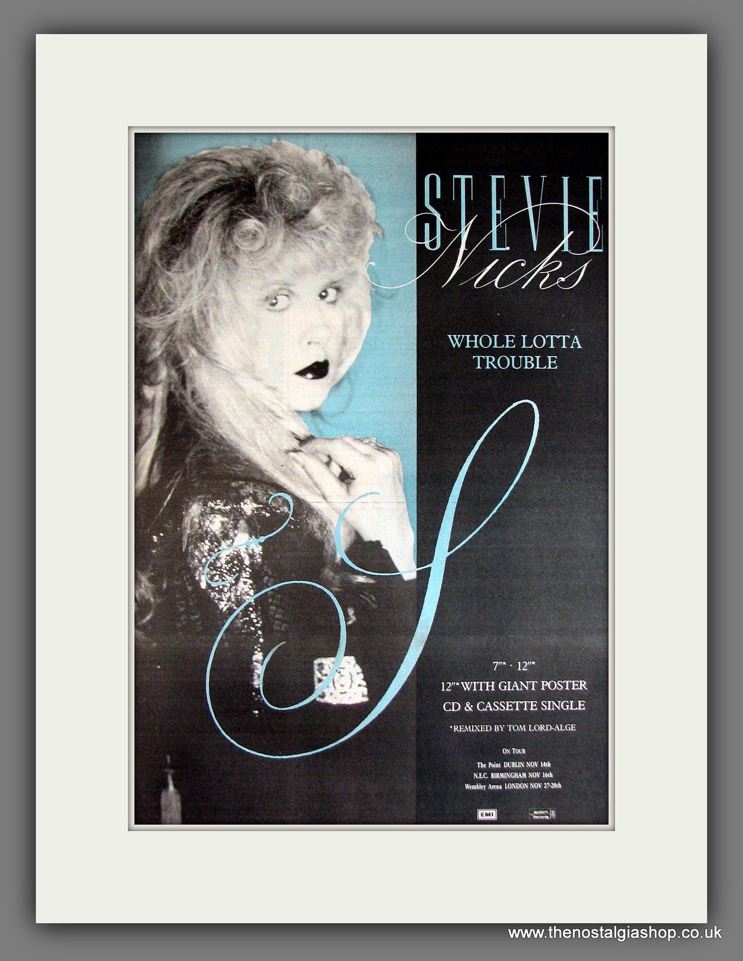 Stevie Nicks. Whole Lotta Trouble. Vintage Advert 1989 (ref AD14114)