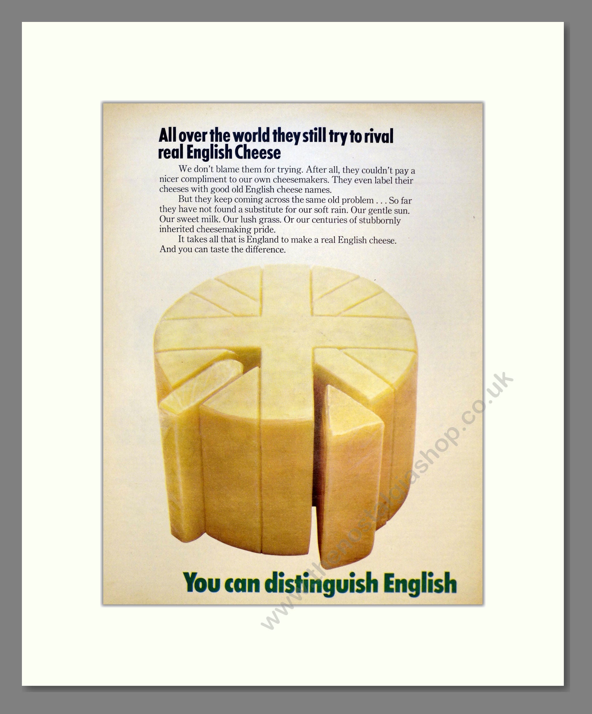 English Cheese. Vintage Advert 1972 (ref AD301445)