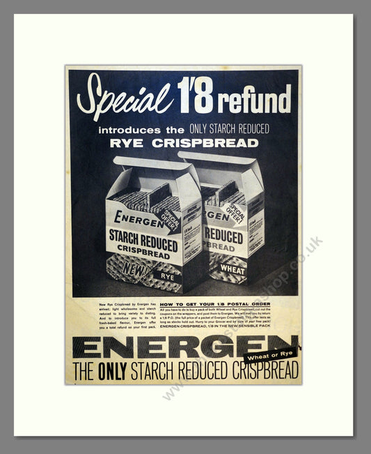 Energen Crispbread. Vintage Advert 1963 (ref AD301453)