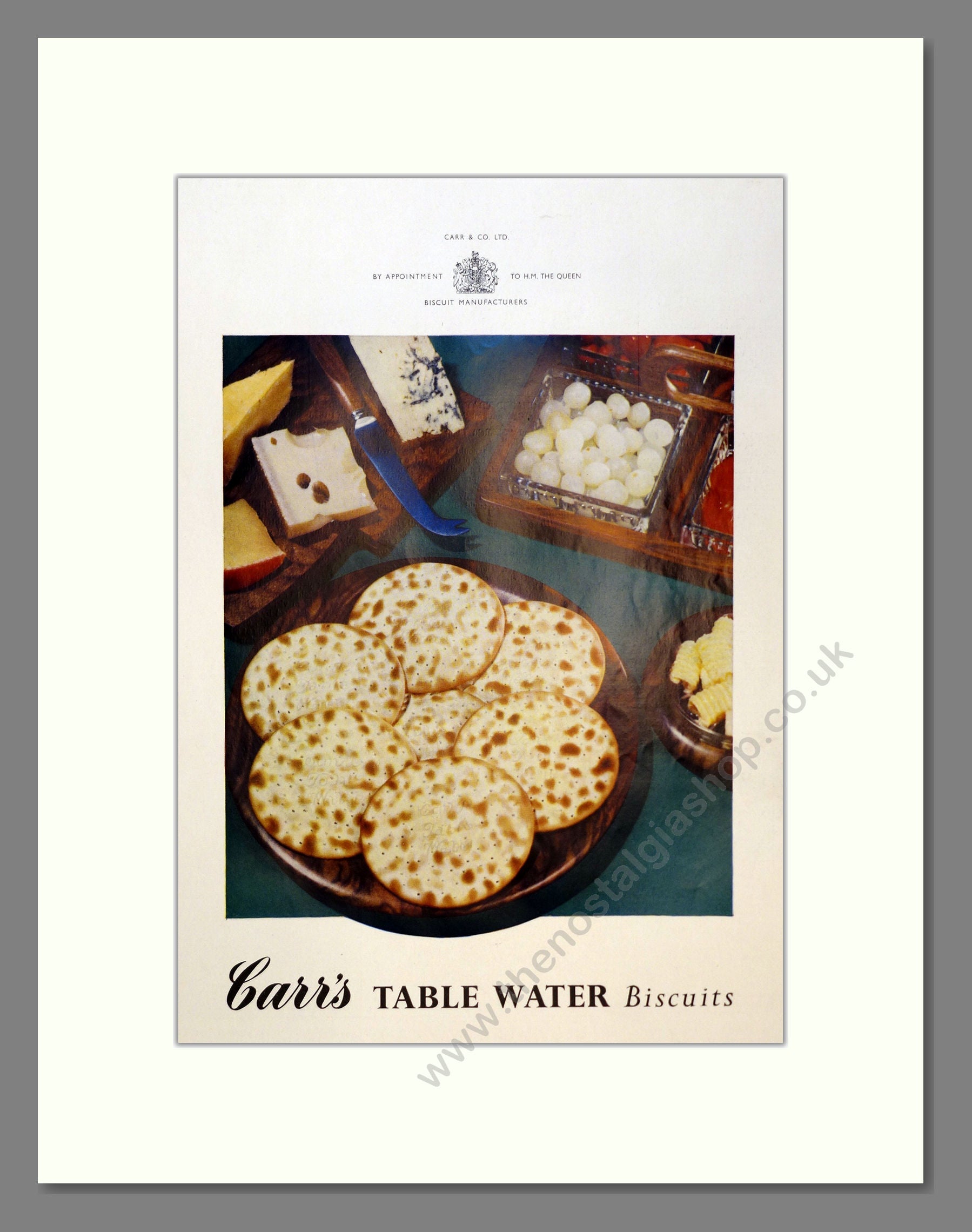 Carr's Table Water Biscuits. Vintage Advert 1957 (ref AD301455)