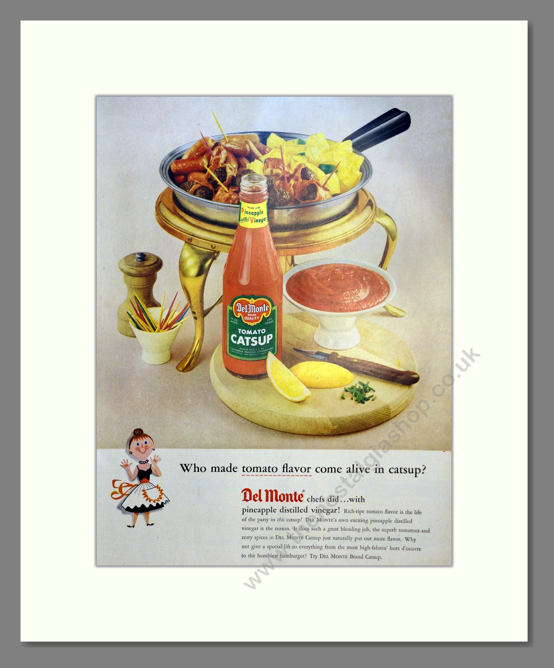 Del Monte Catsup. Vintage Advert 1957 (ref AD301463)