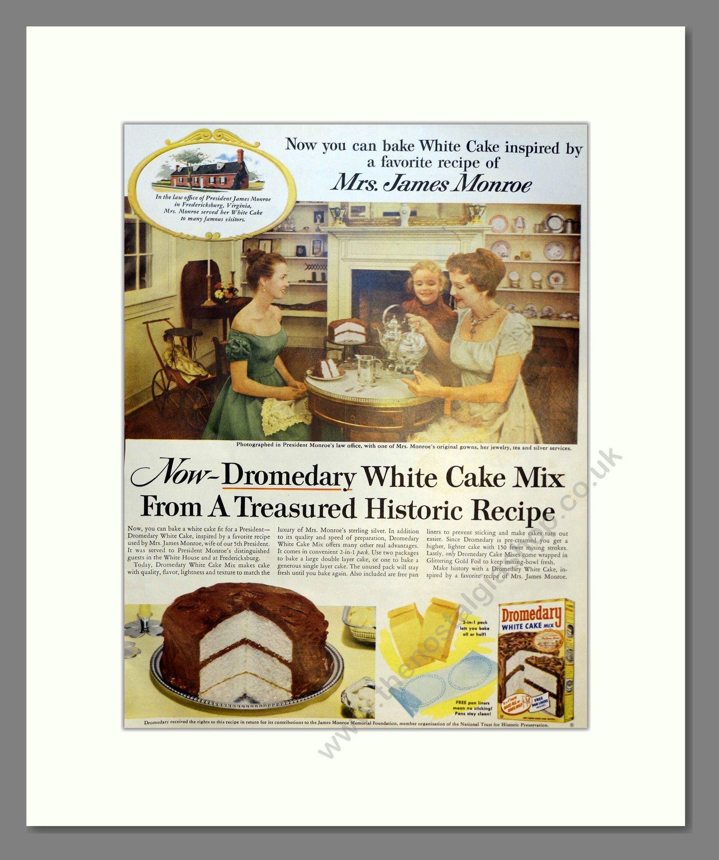 Dromedary Cake Mix. Vintage Advert 1956 (ref AD301485)